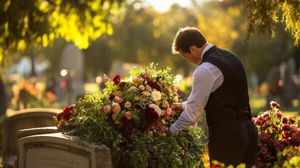 Comment organiser une livraison de fleurs pour pierre tombale à distance